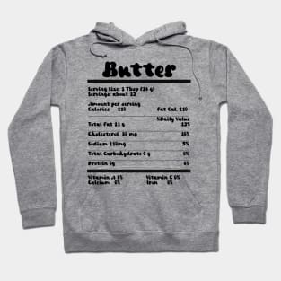 Butter Nutrition Facts Food Calories Holiday Thanksgiving Hoodie